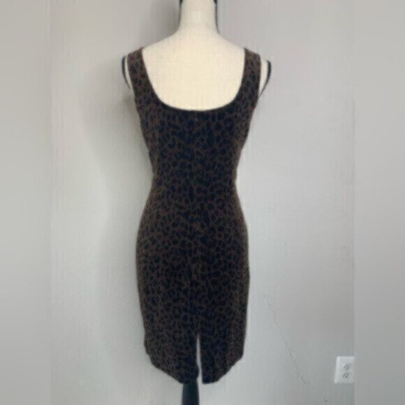 Jones New York Cheetah Print Vintage Suede Fitted Cocktail Dress - Picture 7 of 11